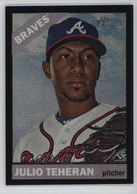 2015 Topps Heritage Chrome Black Refractor 15/66 Julio Teheran #THC-10 0gx4