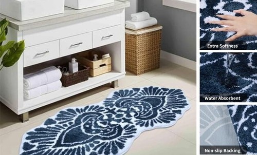 Bathroom Runner Rug 18x47 Non Slip Absorbent Bath Mats for Bathroom Long