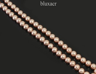 Natural South Sea ''Indonesian'' 8.00 MM Round Orange Peach  Pearl Strand 15'' Bx01