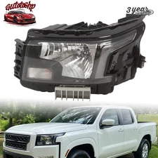 Headlights Headlamps Halogen Black Left Side For Nissan Frontier 2022-2023