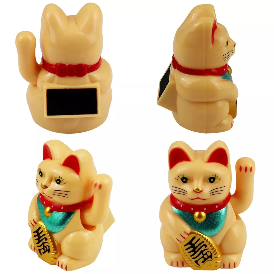 Glückskatze Mini Maneki-neko Winkekatze Solar 5cm - Bild 2 von 4