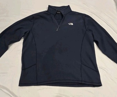 The North Face Textured Cap Rock 1/4 Zip Fleece Aviator Navy Blue Men s XL
