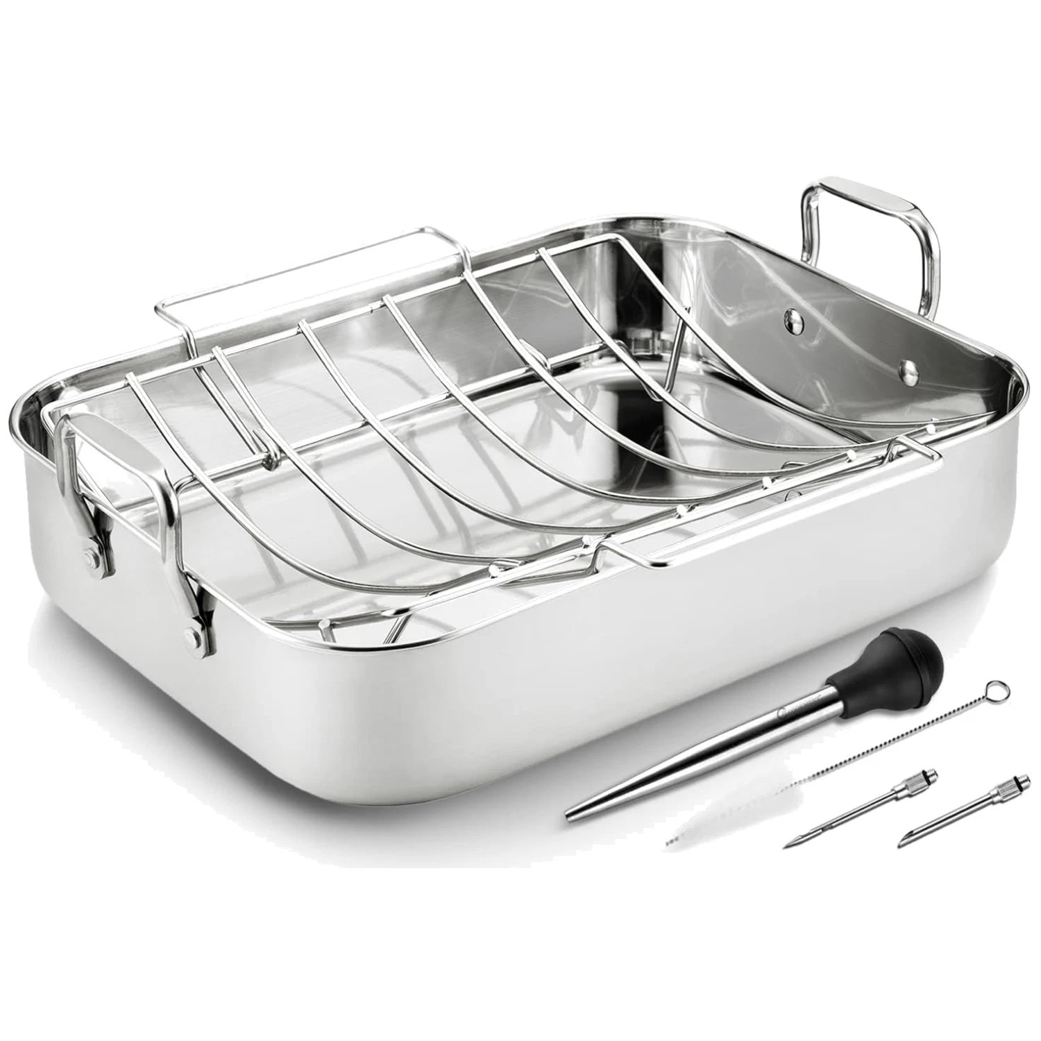 Heavy Duty Stainless Steel Roasting Pan - 25 lb Capacity
Opens in a new window or tab