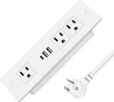 Recessed Power Strip, Furniture Drawer Outlet with 20W PD USB-C  18W QC3.0 USB-