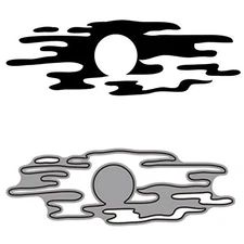 Moon Reflection Decoration Cutting Die for Card Making Metal Die Cut Stencil