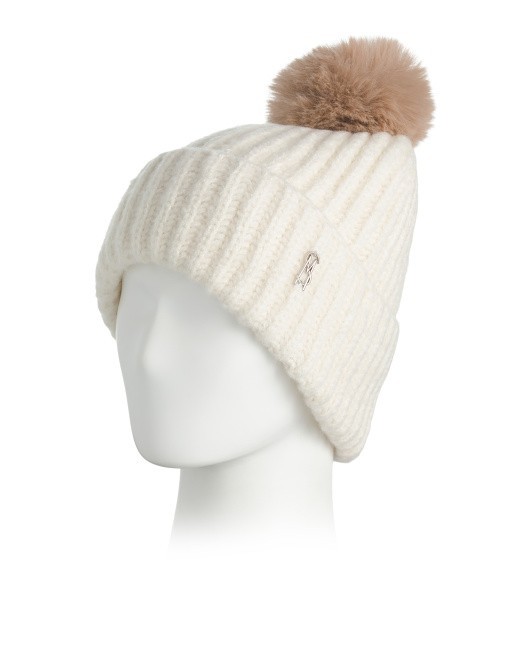 Steve Madden Women's Winter Pom Ribbed Beanie & Plaid Scarf Set in Black