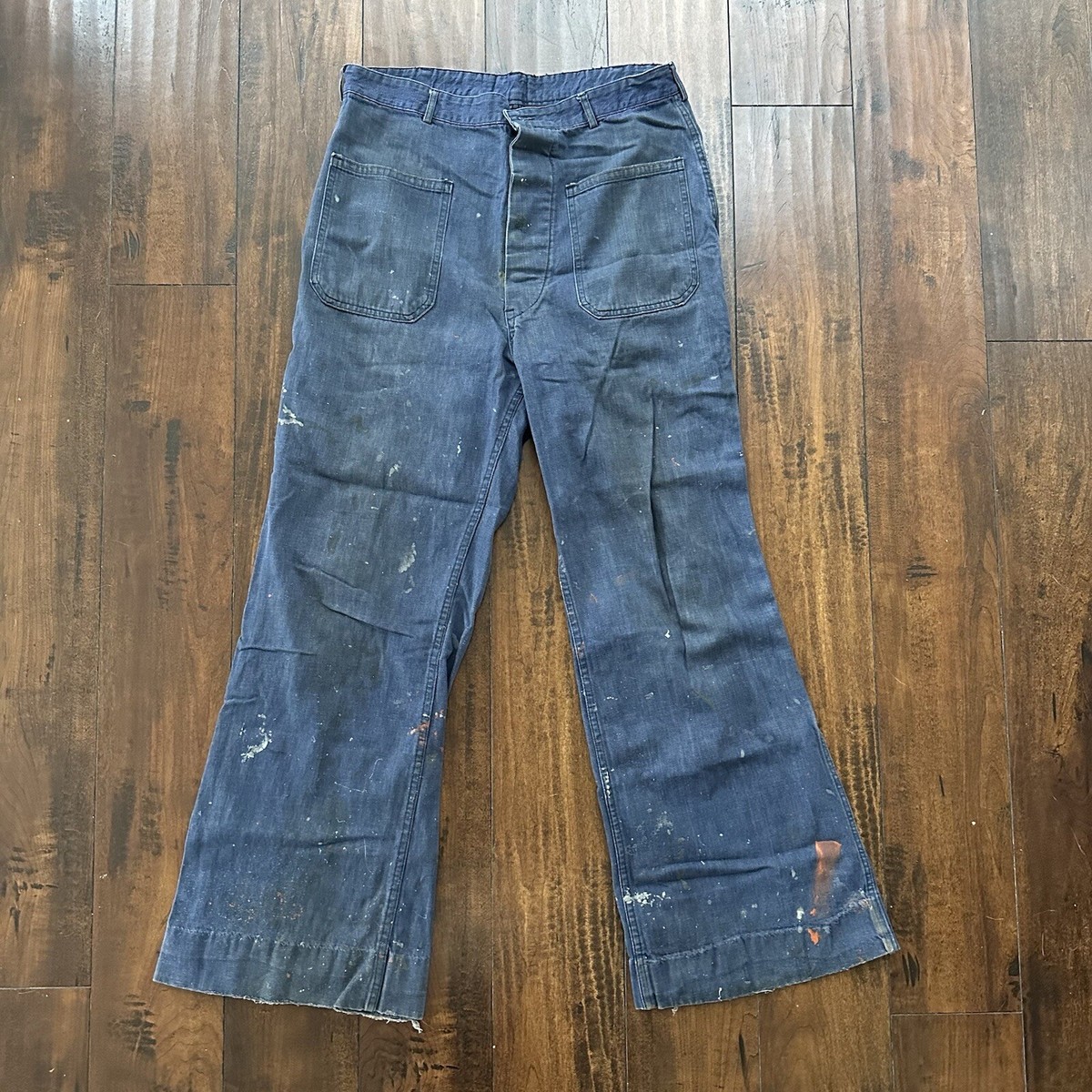 パンツ 40svintage USNAVY DUNGAREE DENIM TROUSER US Navy USN Sailor WWII Blue Denim Dungarees jean Trouser