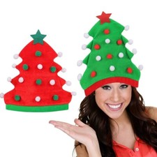Creative Santa hat, holiday party funny Santa hat,Christmas tree shape Santa hat