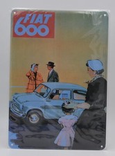 Plaque En Fer Blanc " FIAT 600 "