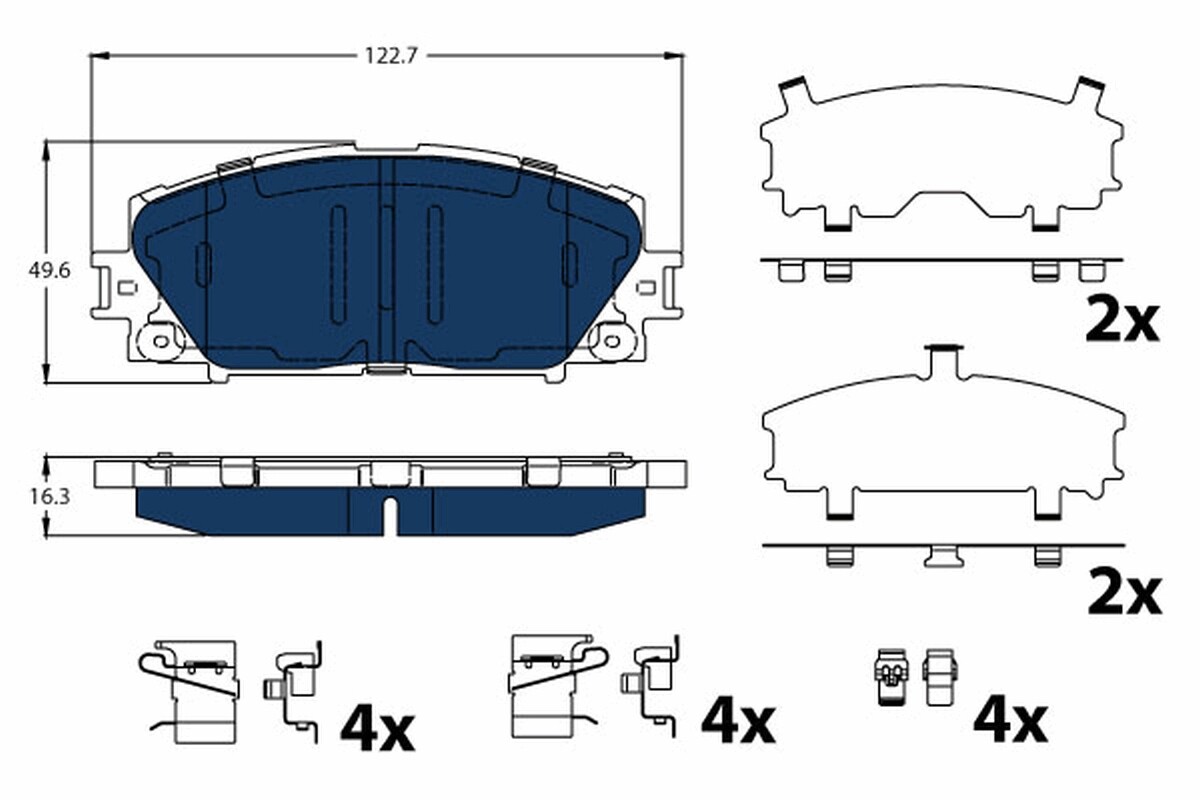 GDB4173BTE TRW Brake Pad Set, disc brake for LEXUS,TOYOTA