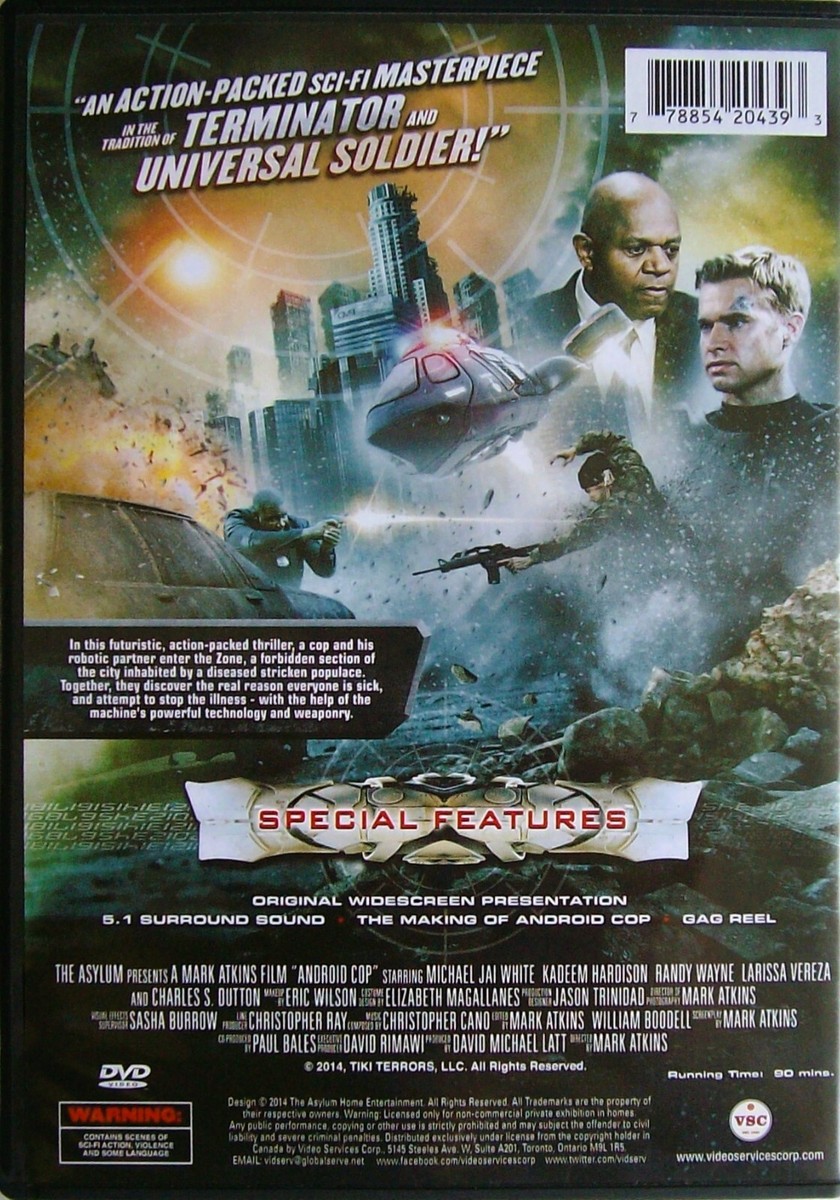 Android Cop: Future Of Law Enforcement (DVD, 2014, LN) Michael Jai