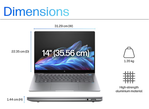 HP Omnibook X 14" Next Gen AI Laptop - Qualcomm® Snapdragon® X Plus, 16GB, 1 TB - Picture 2 of 12