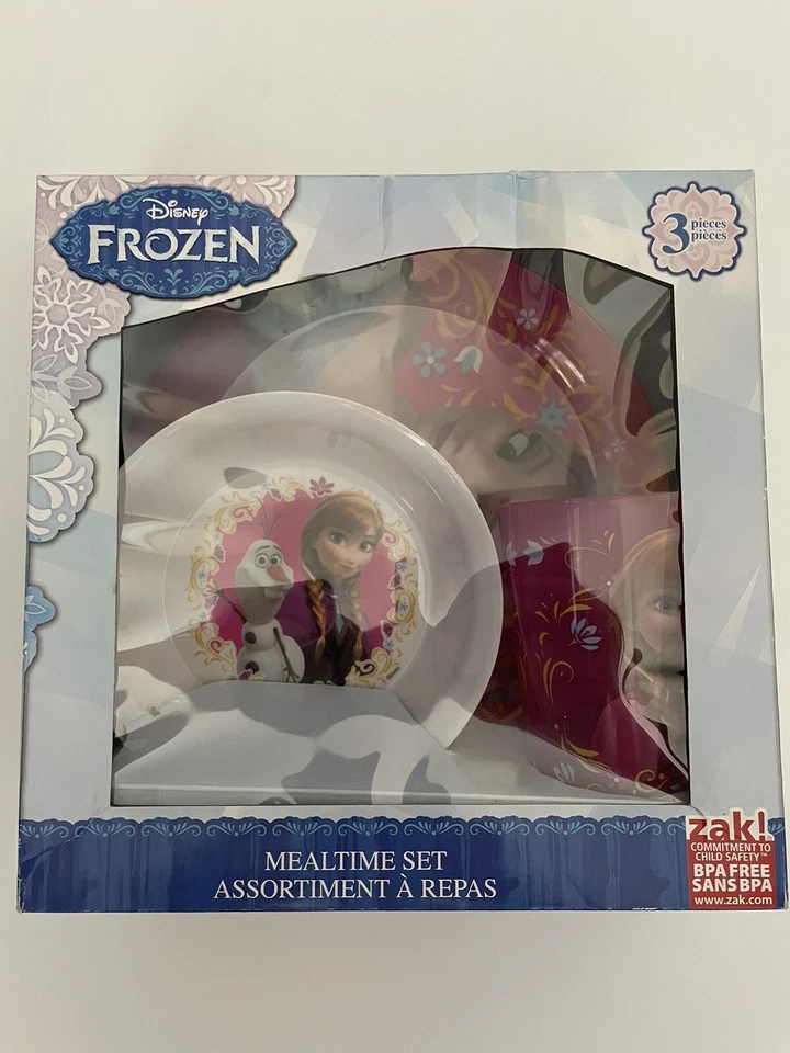Lot Of 2 Zak Designs Disney Frozen Mealtime Set Kids Dinnerware 3 Piece Set - Image 3 of 4