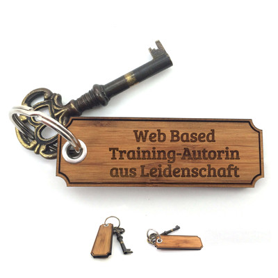 Schlüsselanhänger Web Based Training-Autorin - Geschenk Berufsausbildung Gravur