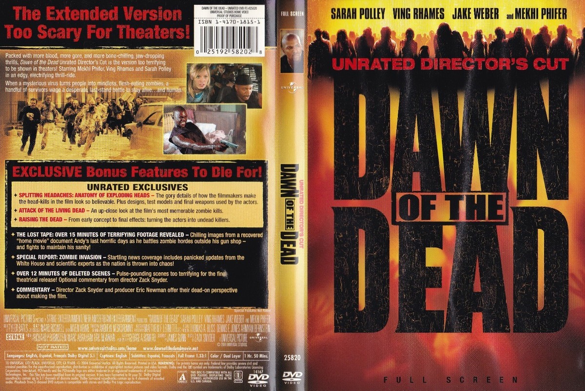 Dawn of the Dead (Fullscreen DVD, 2004, Unrated) Sarah Polley