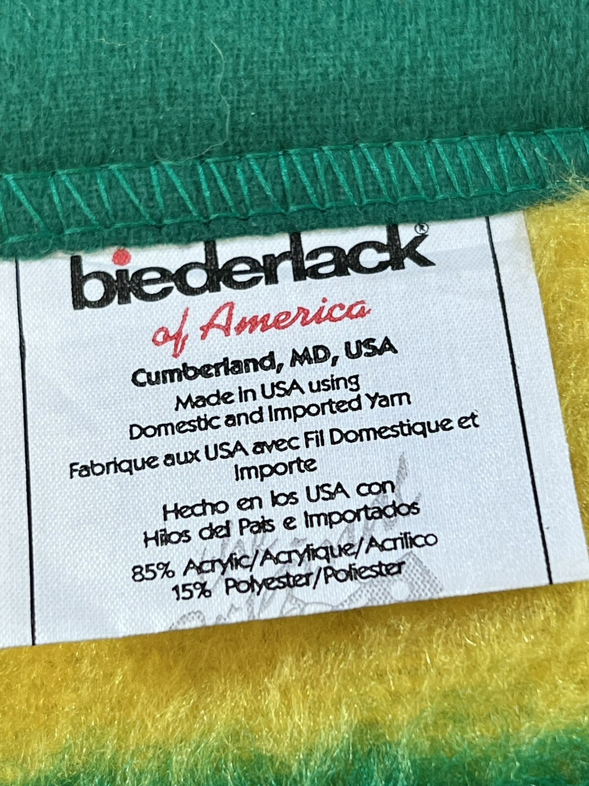 Biederlack John Deere Throw Blanket Made in USA 50” x 60” Green and