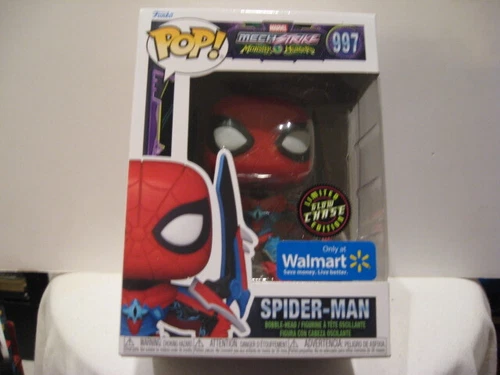 Funko Pop Marvel Mech Strike Monster Hunters #997 Spider-Man "Glow Chase"