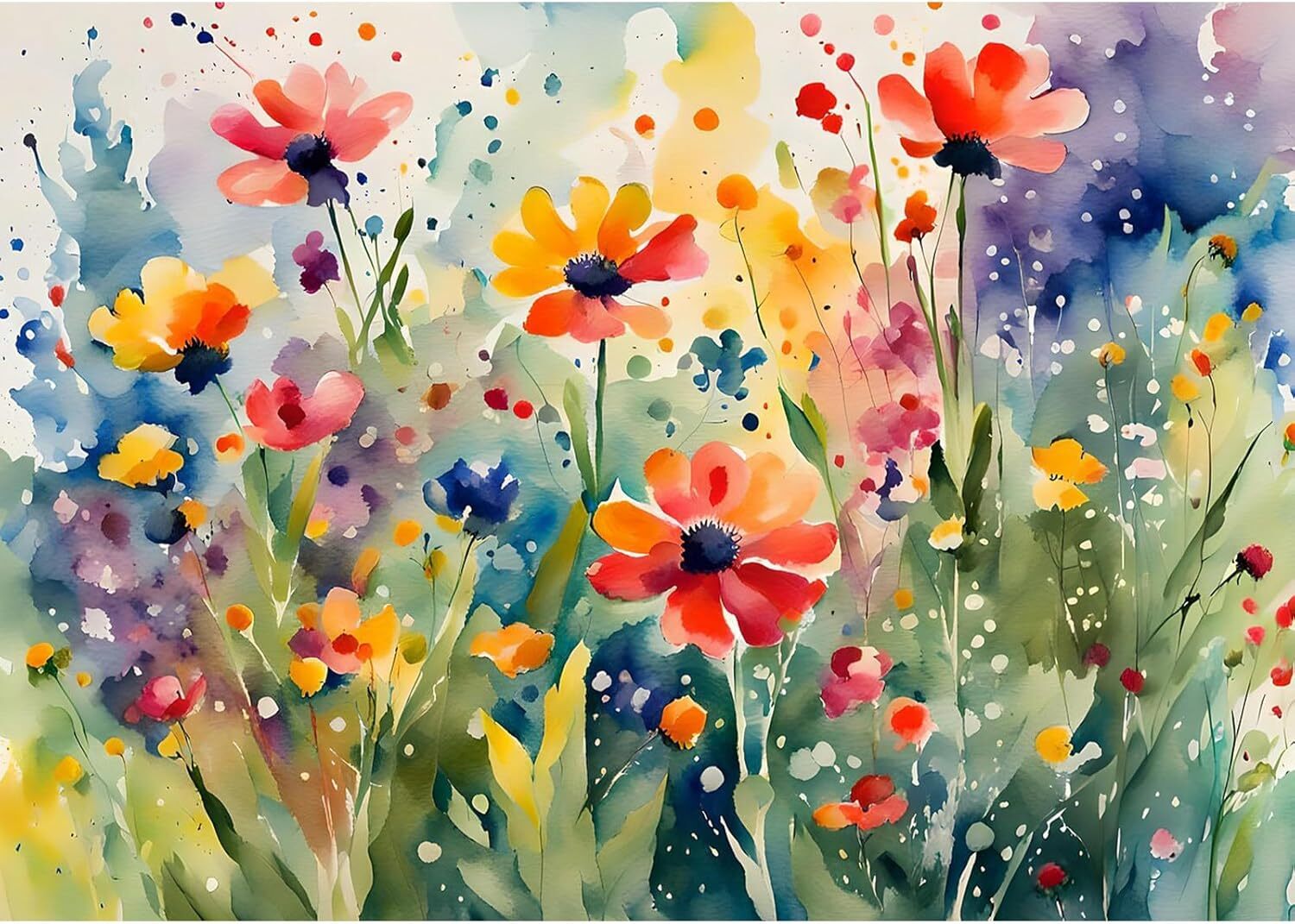 Diamonds Painting Kits for Adults Beginner,DIY 5D Watercolor Flowers Diamond Art