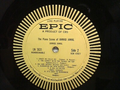 AHMAD JAMAL ' THE PIANO SCENE OF AHMAD JAMAL ' EPIC LN 3631 MONO