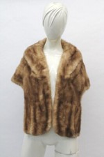 MINT CANADIAN PASTEL MINK FUR STOLE WRAP SHAWL WOMEN WOMAN 15"X54"