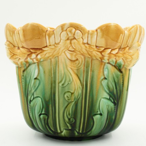 Antique Ault Majolica Planter Jardinière Christopher Dresser Style, England - Picture 2 of 24