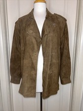 Vintage Ellen Tracey Neiman Marcus, Women's Jacket/Shirt, Size 8  Brown Suede