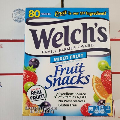 Welch's Fruit Snacks, Mixed Fruit, 80 ct, 0.9 oz