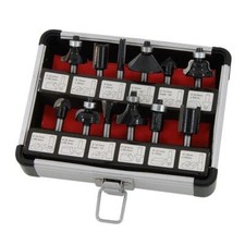 12pc Quality Router Bit Set 1/4" 6mm Shank Woodworking Tool Kit In Aluminium Cas