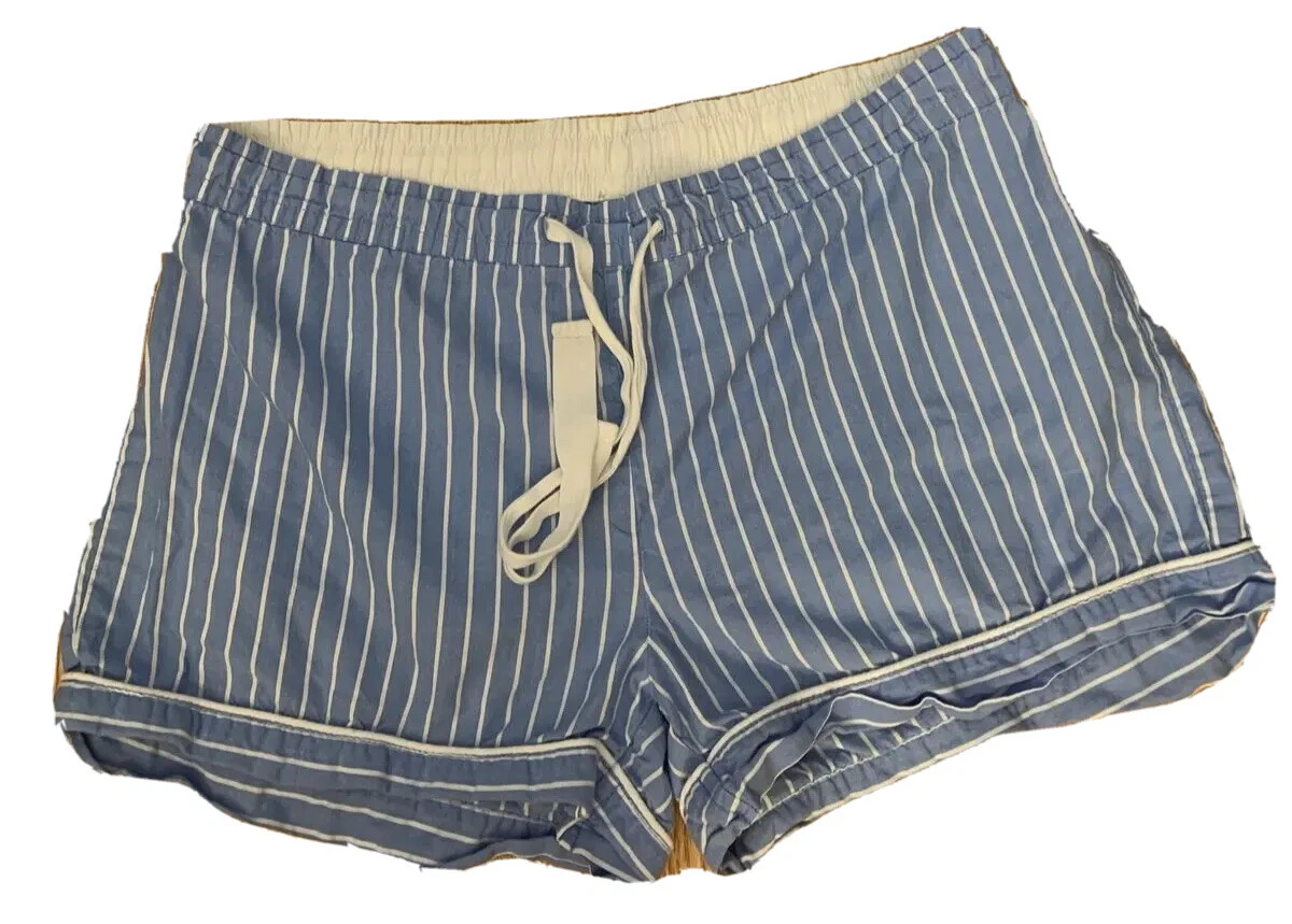GapBody Womens Pajama Lounge Sleep Shorts Cotton Blue Stripe Small