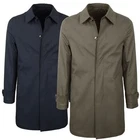 Mens Winter Elegant Tailored Trench Coat Long Waterproof Overcoat