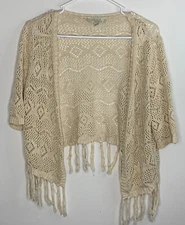 Olive and Oak Womens Open Cardigan Cream Size Medium.