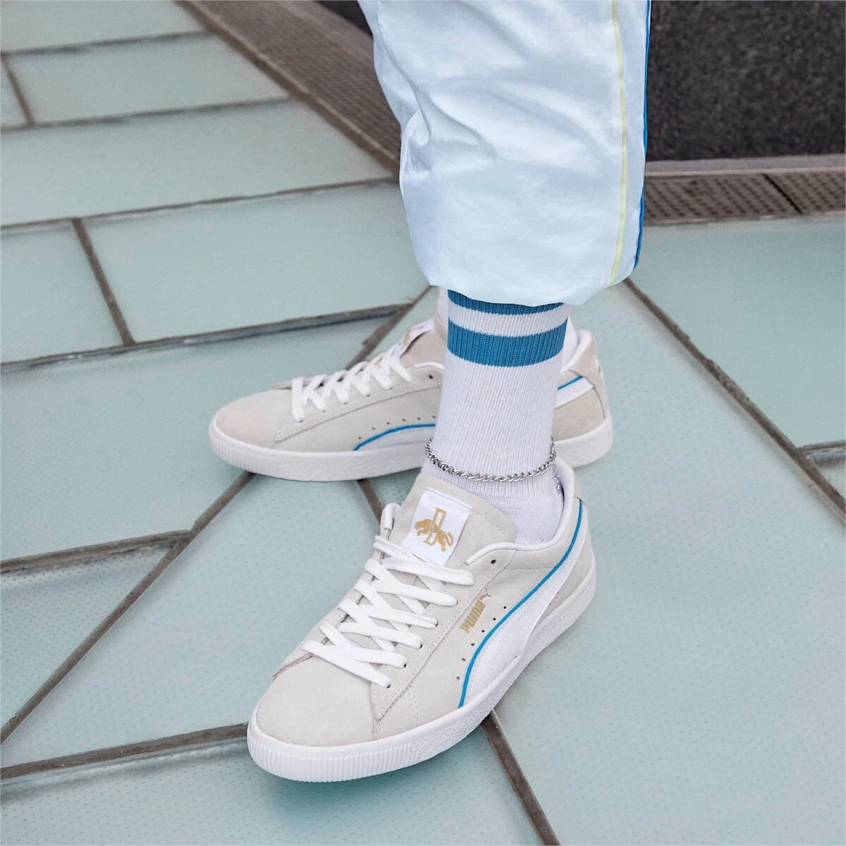 Puma top beige bleu