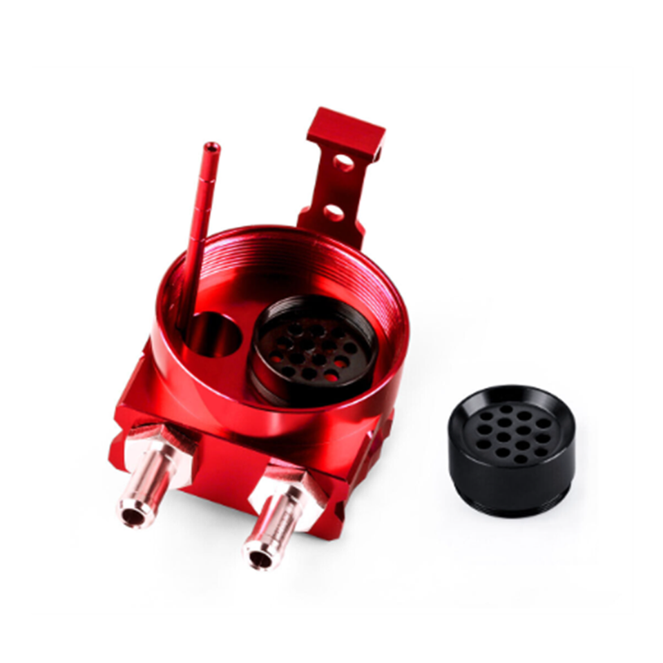 Universal Aluminum Red Baffled Oil Catch Can Tank Reservoir - Foto 6