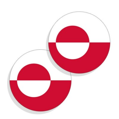 Greenland Flag Stickers Flag Decals Vinyl Stickers Round Indoor Outdoor 4 pack