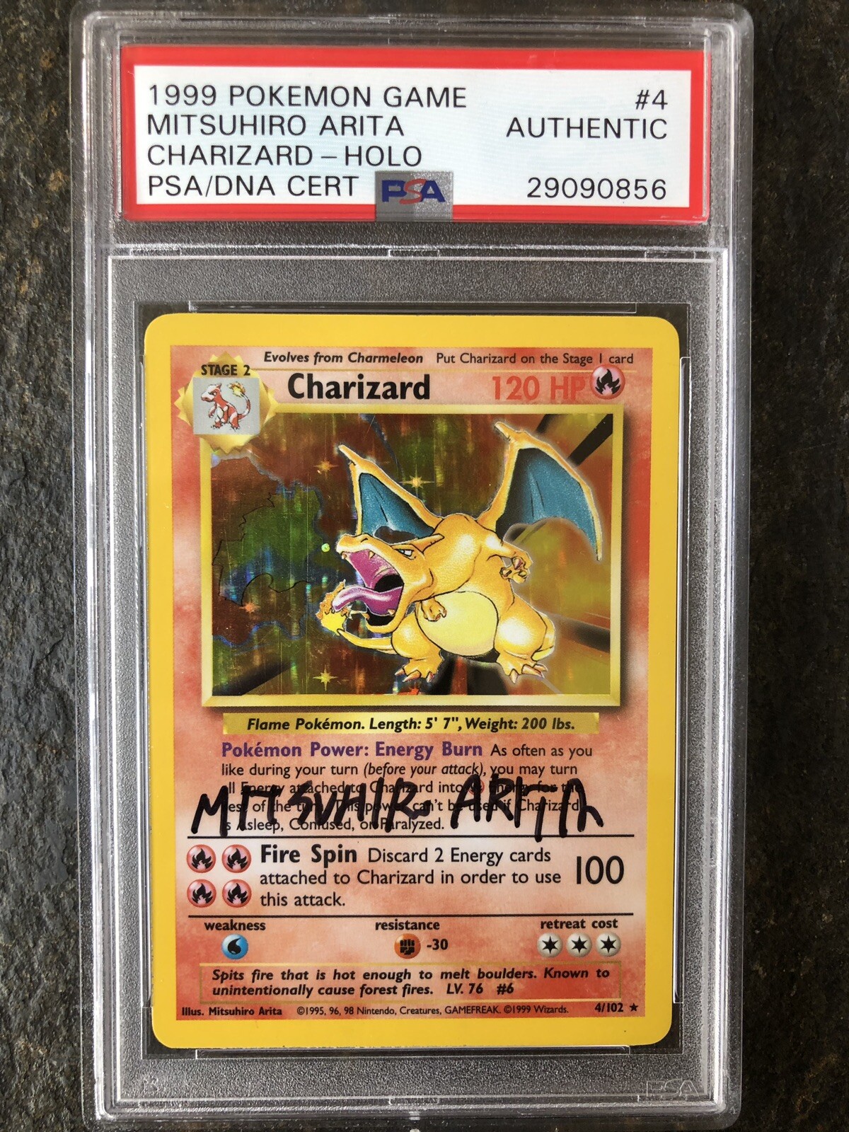 Pokemon Card Mitsuhiro Arita Signed Autograph PSA Authentic Charizard 4 102 Pokemon Card Mitsuhiro Arita Signed Autograph PSA Authentic Charizard 4 102
