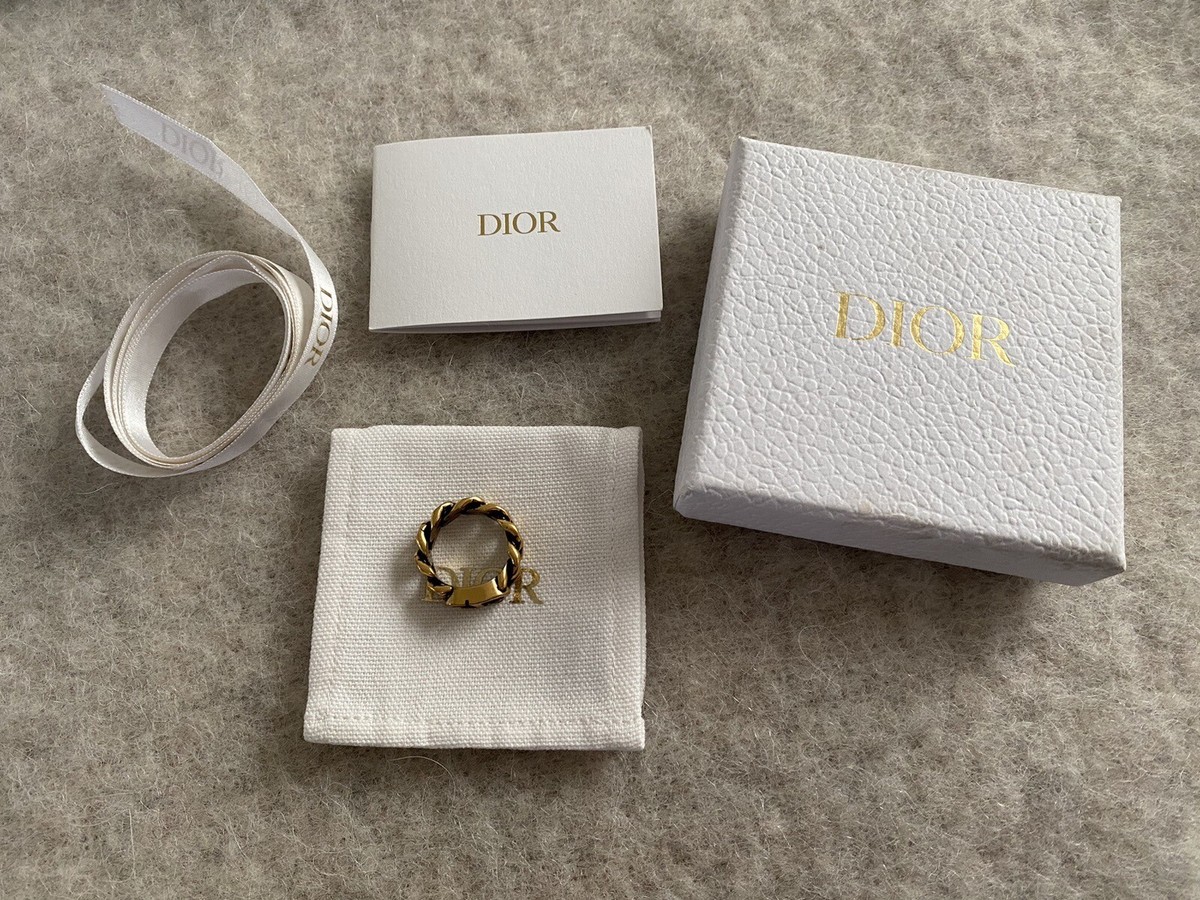 Christian Dior 30 Montaigne Ring Size L Antique Gold | eBay UK