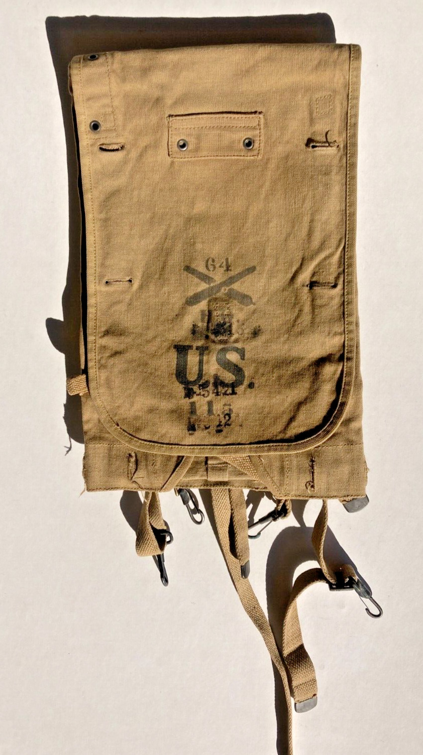 WWI US Army M1910 Haversack Backpack Field Gear Unit Marked 64th Field Artillery