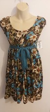 BNWT Triple S Multicolour Floral Skater Dress New Tie Waist Short One Size