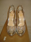 100% AUTHENTIC NEW WOMEN LOUBOUTIN VERY LACE 120 SILVER HEELS/PUMPS US 8.5 — photo 3