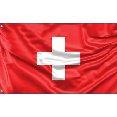 Schweiz Flagge Unikat Design, 3x5 Fuß / 90x150 cm, EU Made