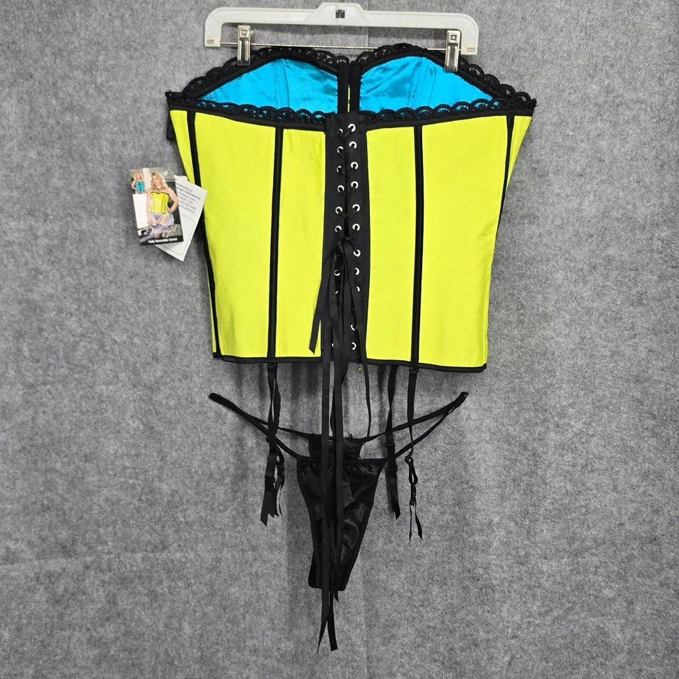 Dreamgirl Conjunto Corsé y Tanga Mujer 40 (1X) Ursula Reversible Lima/Turquesa Foto 2 de 4