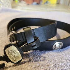 Geniune full leatherSilver BuckleBelt With 4 Concho logo of Nebraska Huskies 36