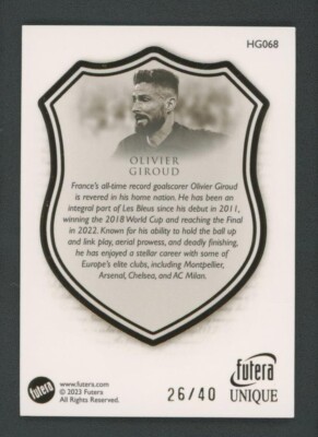 その他 Olivier Giroud Arsenal Futera 2023 OLIVIER GIROUD 26/40 futera unique heritage | eBay
