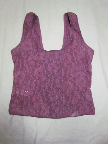 Bhs Pflaume Stretchig Cropped Spitze Top Gr. 12