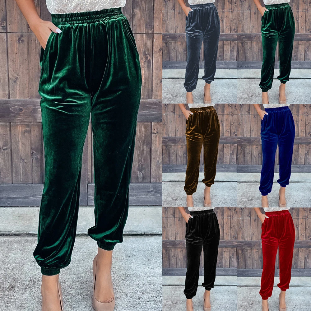 Velvet harem cheap pants