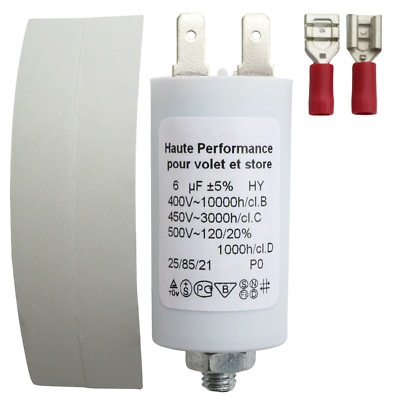 6 µF Motor Capacitor for Nice/Gaposa/Becker/Bubendorff and Others