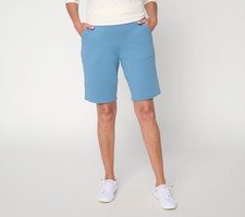 Denim Co. Regular EasyWear French Terry Bermuda Shorts MediumDenimBlue 2X New