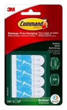 Command Outdoor Small Refill Replacement Strips, 16 Strips, Re-Hang Outdoor 1.54 per strip