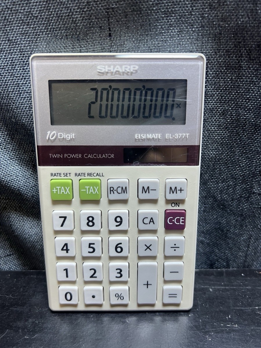 Vintage Sharp ELSIMATE El-334t 10 Key DIGIT Calculator Twin Power