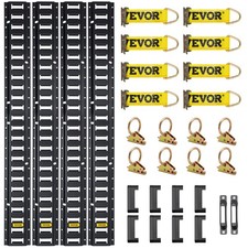 E Track Tie Down Kit 5ft 28pcs Heavy Duty Cargo Straps Black Universal System